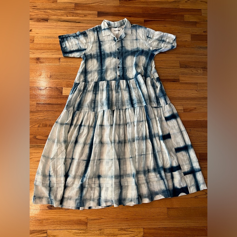 story mfg. eden maxi organic cotton shirt dress with pockets